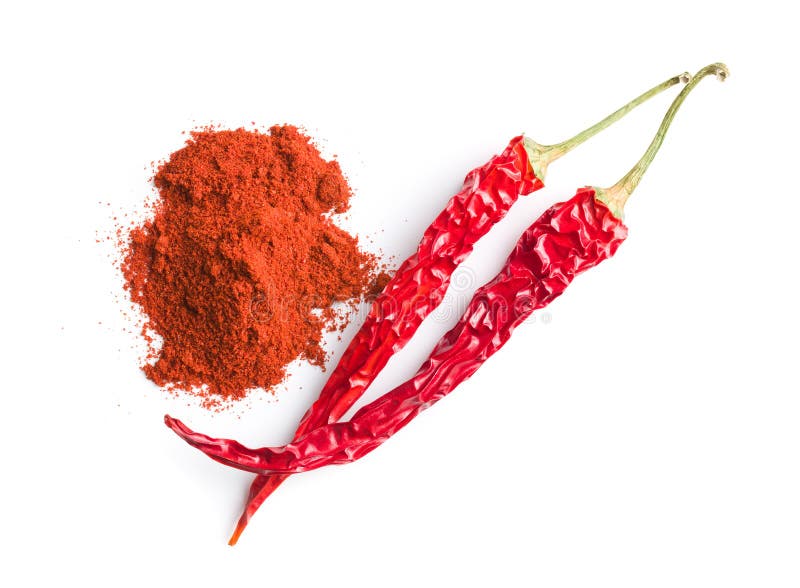 Chili Pepper and Powdered Pepper. Stock Photo Image of cayenne