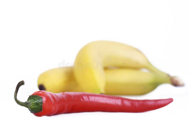Chili Pepper and Sweet Banana Stock Image Image of ingredient, plant