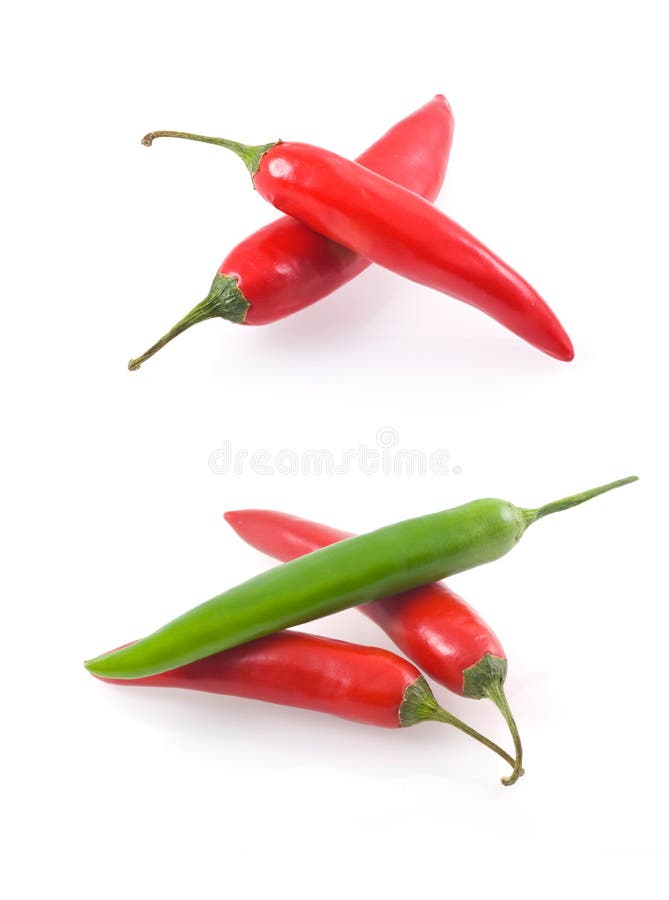 Bunch of chili peppers isolated on a white background. Bunch of chili peppers isolated on a white background.