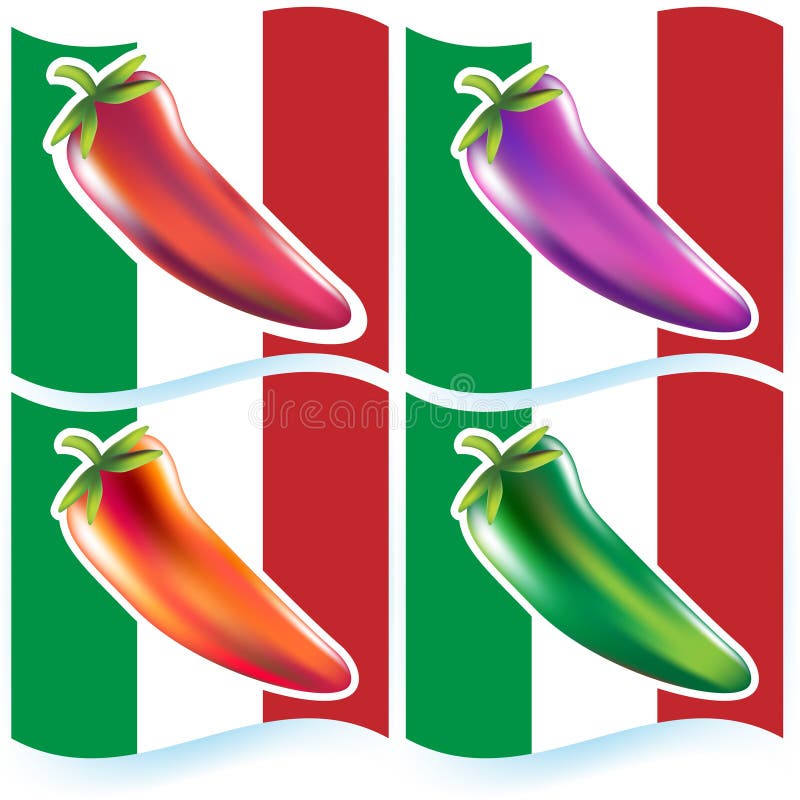 Chili Peppers with Flag stock vector. Illustration of vegetable 9314729