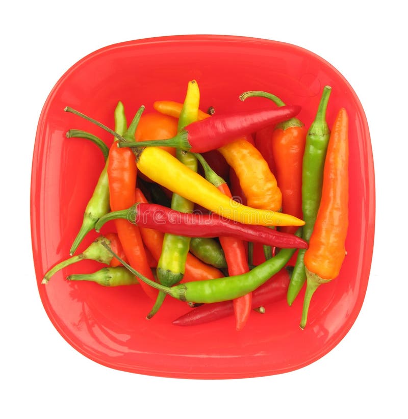 Chili peppers paprika in red dish