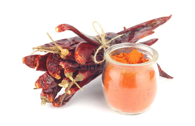 Chili Powder in Glass Bottle Stock Photo Image of spices, collection