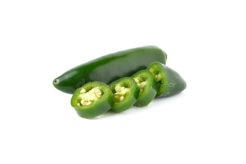 Chilipeppar för Jalapenos Chili Peppers eller mexikanpå vit arkivbild Chilipeppar för Jalapenos Chili Peppers eller mexikanpå vit arkivbild
