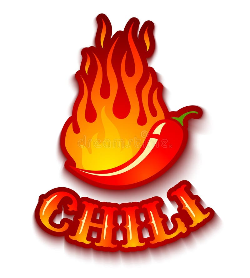 Vector illustration of a chili pepper in fire. Vector illustration of a chili pepper in fire