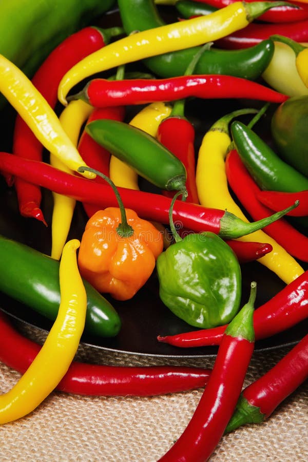 Chilipepparstilleben arkivfoton