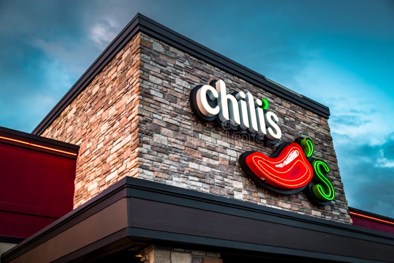 Chilis Logo Wall Sign fotografia stock libera da diritti