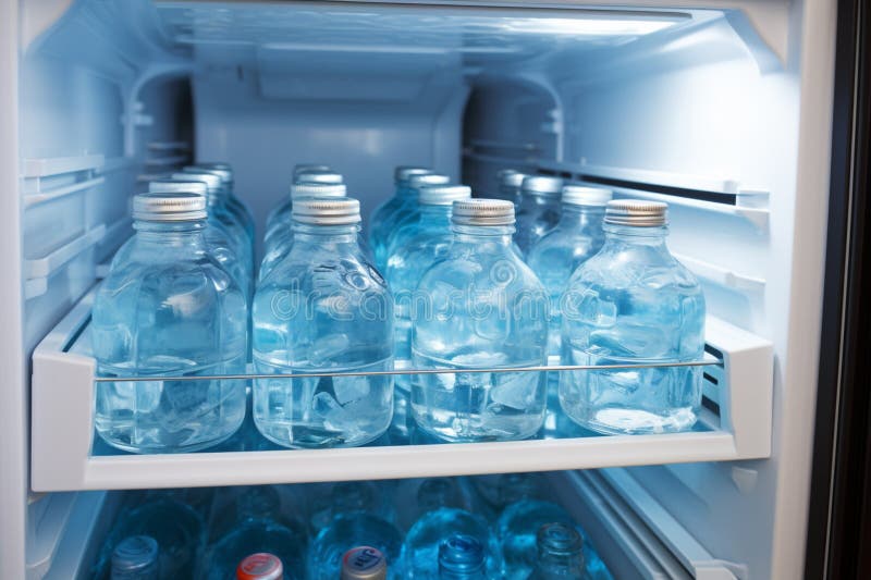 Chilled Drinking Water Stored in the Refrigerator, a Refreshing