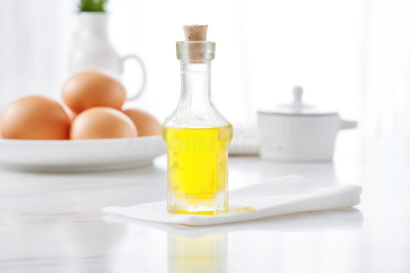 Chilled limoncello bottle with dew on white table royalty free stock images