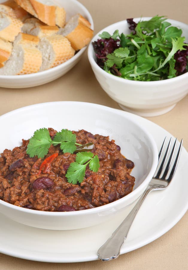 Chilli con Carne with Rice stock image. Image of cuisine 15505515