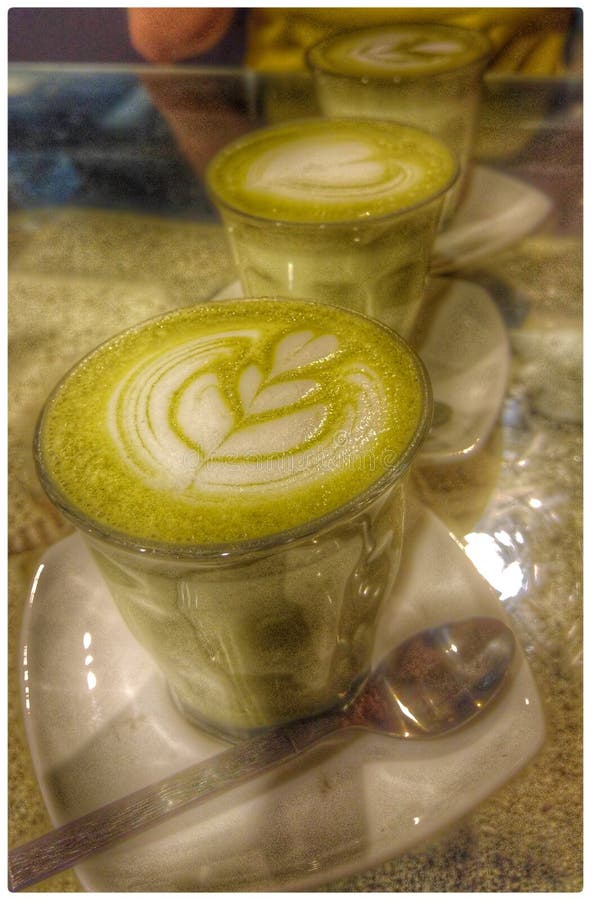 Chilling green tea latte stock image. Image of chilling 69755863