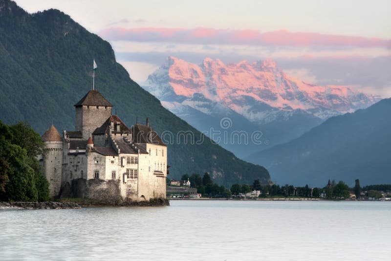 The Chillon castle in Montreux (Vaud),Switzerland stock images The Chillon castle in Montreux (Vaud),Switzerland stock images