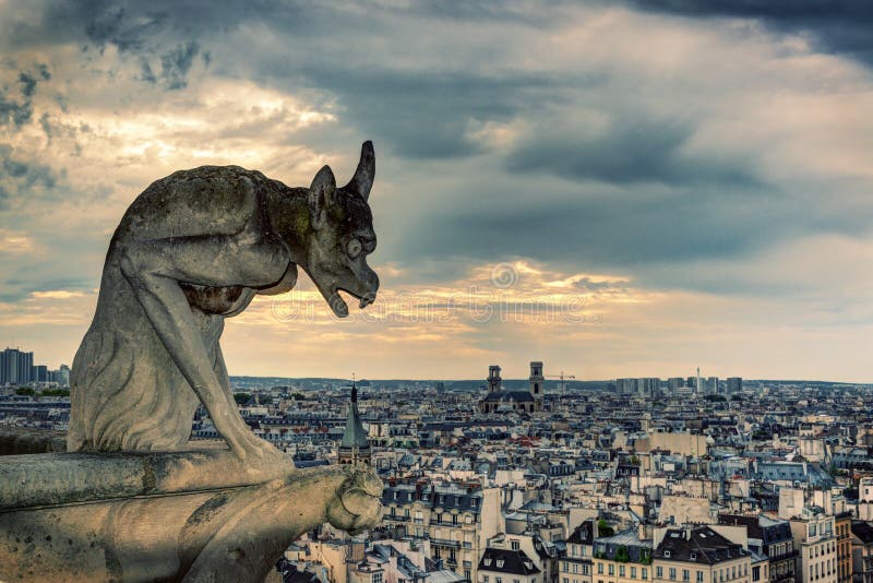 Chimera (gargoyle) of the Cathedral of Notre Dame de Paris