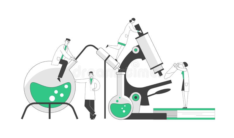 Chimica, concetto farmaceutico Scienziati del settore minerario in Chemical Laboratory with Huge Equipment Microscope royalty illustrazione gratis Chimica, concetto farmaceutico Scienziati del settore minerario in Chemical Laboratory with Huge Equipment Microscope royalty illustrazione gratis