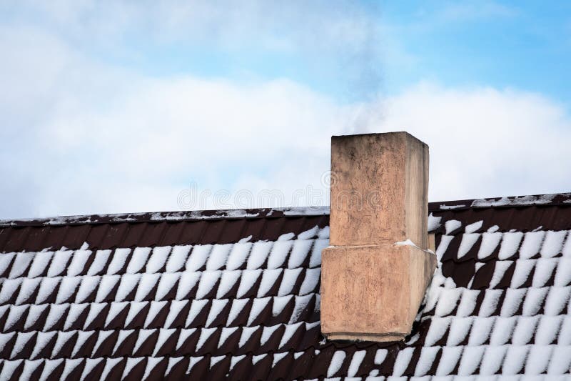 Chimney of a Private House. Heating Season Stock Photo Image of