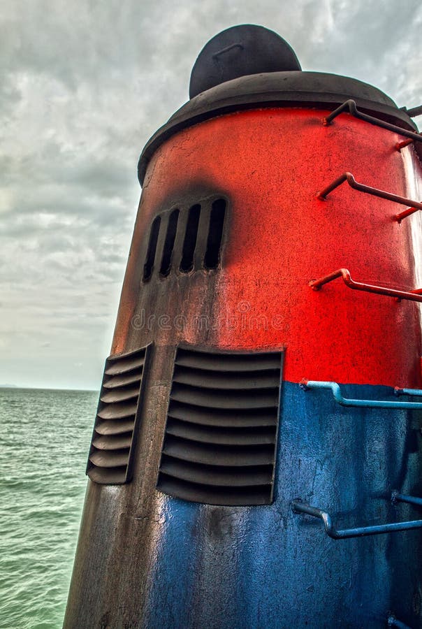 Chimney of sea ship