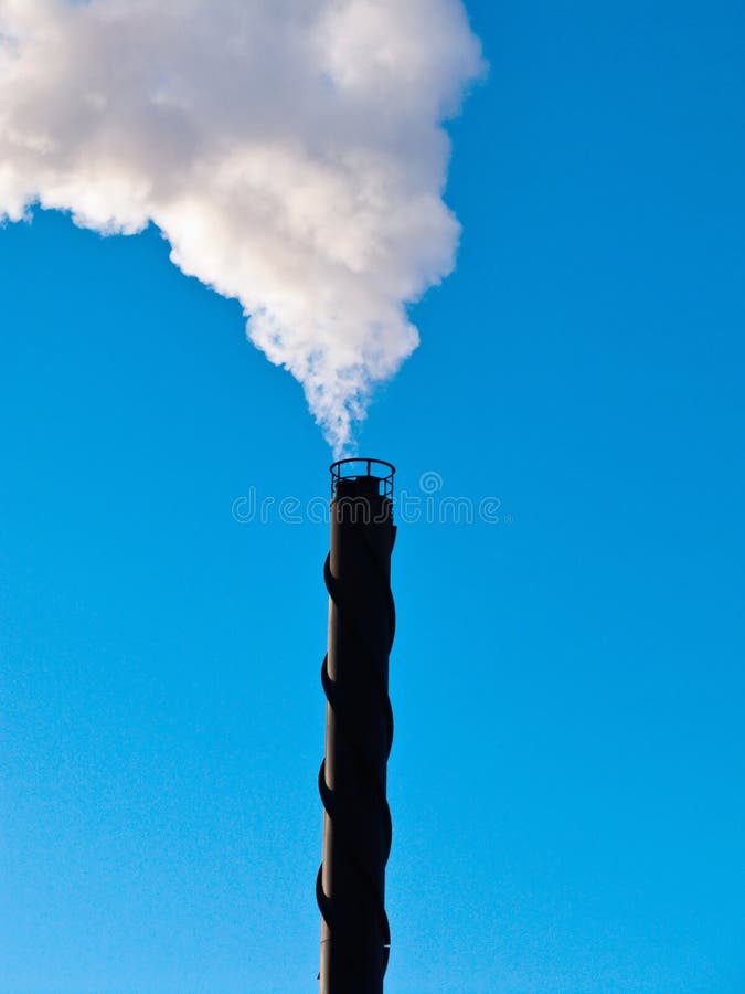 Chimney with smoke stock photo. Image of cloudless, clear 13408180