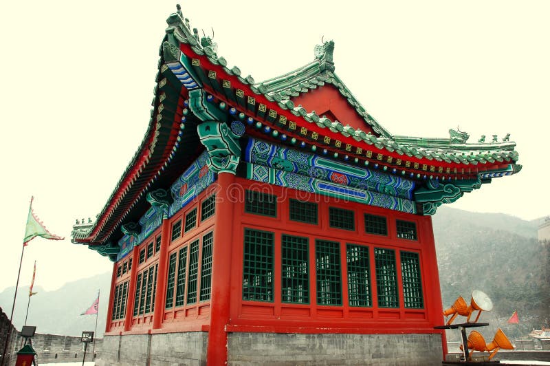 Cina architettura conseguita nella grande muraglia di Pechino, in Cina.