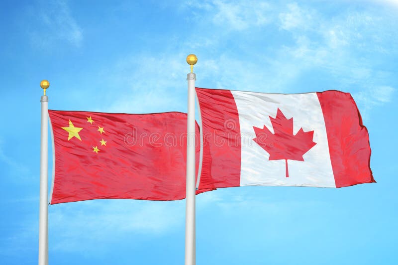 China and Canada Flags Background, Diplomatic and Economic Relations ...