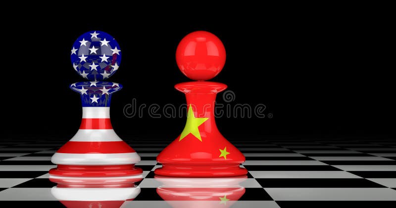 China and United States confrontation and relations concept. 3D. China and United States confrontation and relations concept. 3D