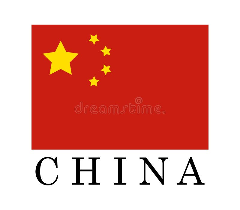 China flag illustrated stock illustration. Illustration of icon 90166427