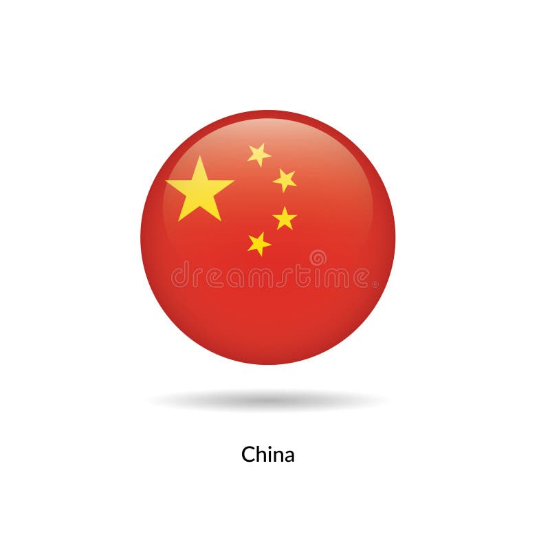 China-Flagge - rundes glattes vektor abbildung China-Flagge - rundes glattes vektor abbildung