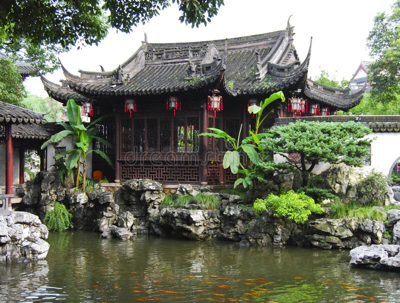 Garten Des Hauses In Anhui, China Stockbild Bild von