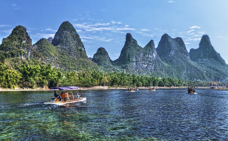 China Guilin Li-Fluss (Lijiang) Kreuzfahrt von Guilin nach Yangshuo.