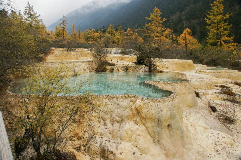 China Huanglong calcification pool of sichuan