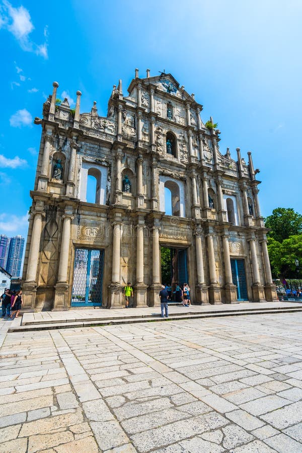 china-macau-september-6-2018-beautiful-old-architecture-building