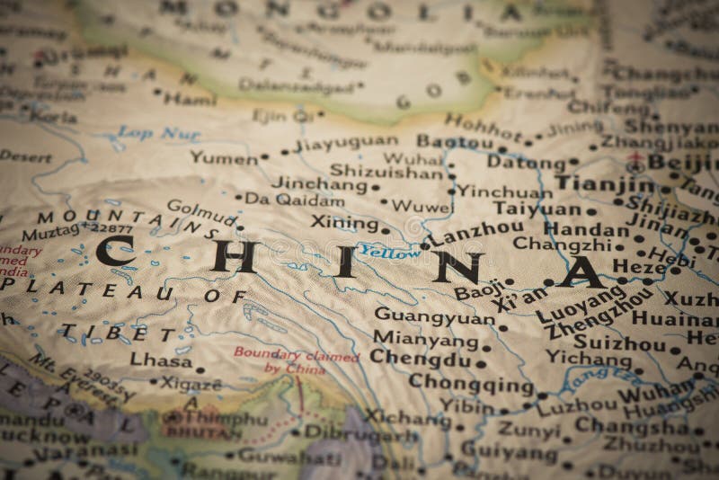 China no mapa