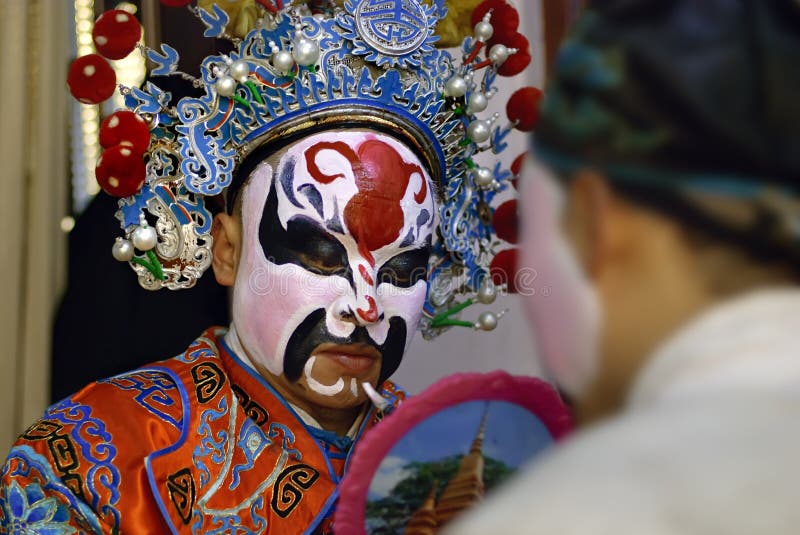 China Opera Actor Is Painting Face Stock Photo Image of celebration