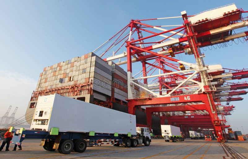 China Qingdao port container terminal royalty free illustration China Qingdao port container terminal royalty free illustration