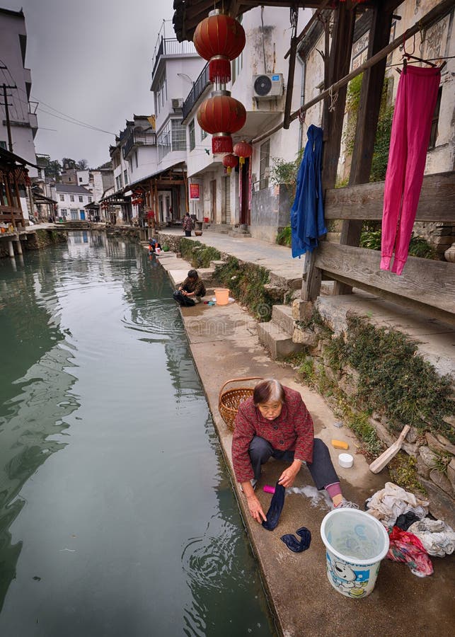 China quaint old rustic village life style royalty free stock photography