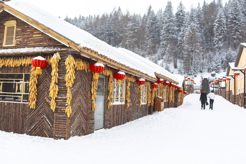 SNOW TOWN IN WINTER SEASON AT HARBIN, CHINA