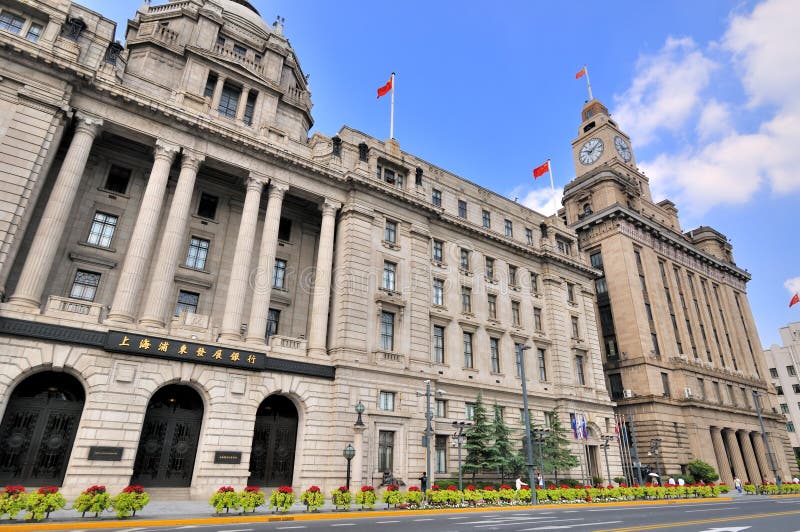 China, Shanghai Bund landmark buildings