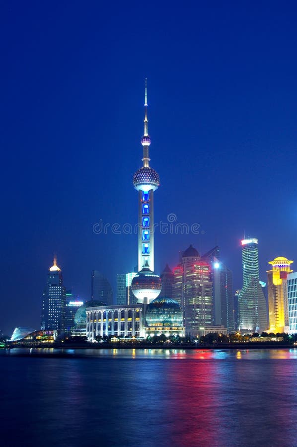 China Shanghai skyline night