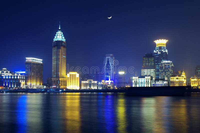 China Shanghai skyline night