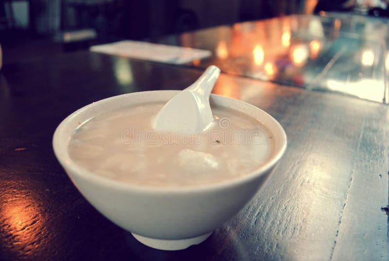 Tang Yuan or Traditional Chinese Sweet Rice Ball Made from Glutinous Rice with Sweet Soup Stock