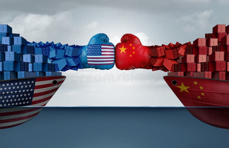 China United States Trade War Stock Illustration Illustration Of Flag