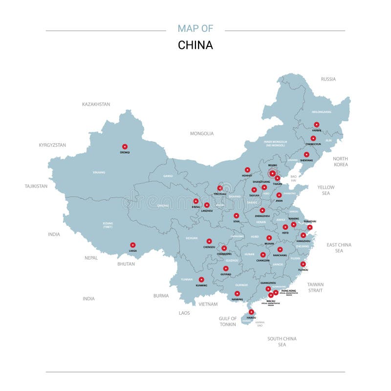 China-Vektorkarte vektor abbildung China-Vektorkarte vektor abbildung