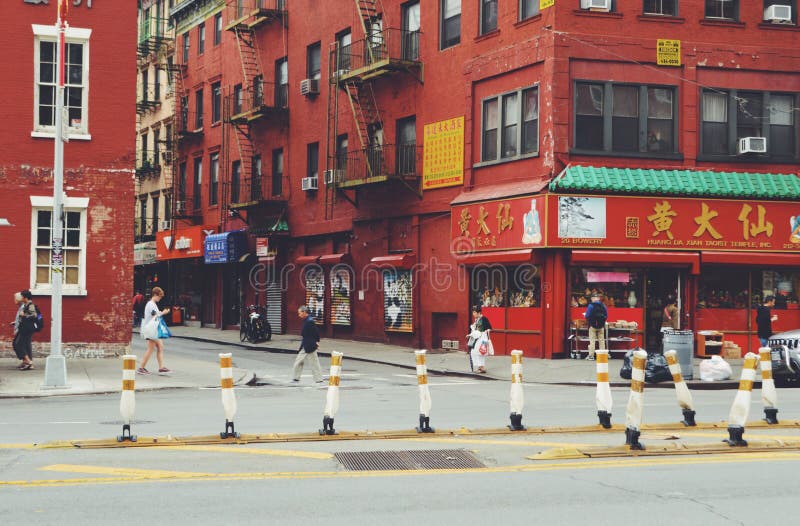 Chinatown frondoso y Pell St fotografía de archivo libre de regalías Chinatown frondoso y Pell St fotografía de archivo libre de regalías