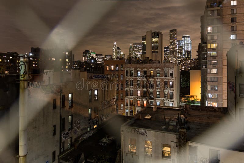 Chinatown at night, New York City, United States of America.