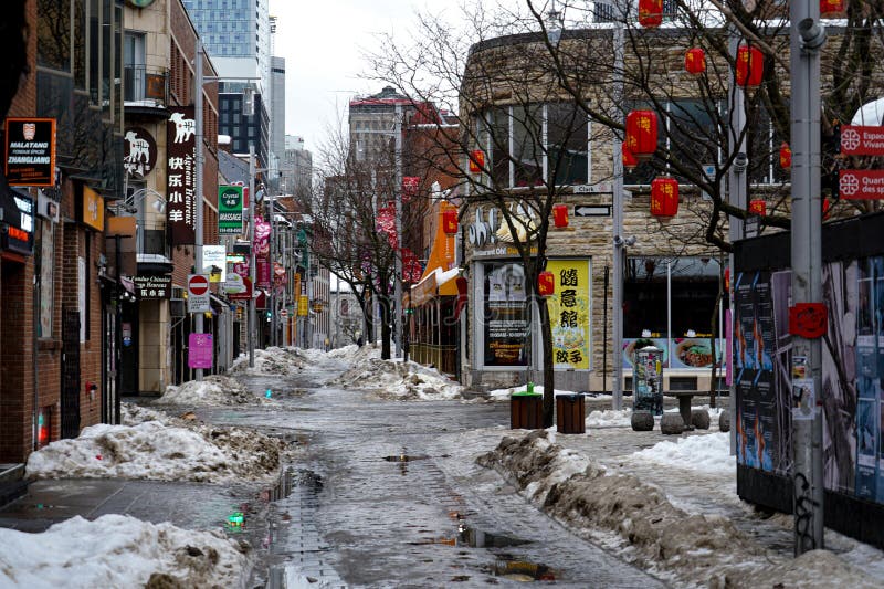 Chinatown street (Montreal) stock image