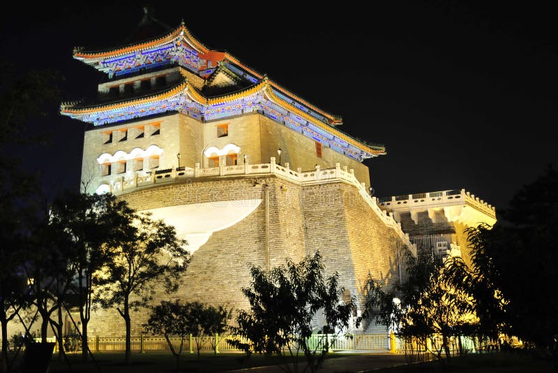 Chinees kasteel stock afbeelding. Image of nacht, paleis - 5938683