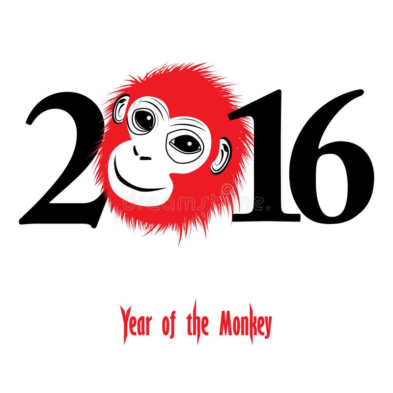 Chinees nieuw jaar 2016 (Aapjaar) vector illustratie Chinees nieuw jaar 2016 (Aapjaar) vector illustratie