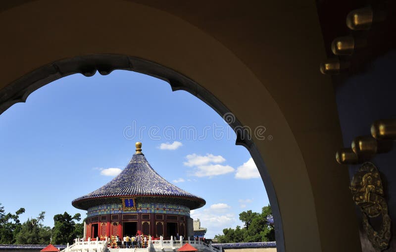 Chinese ancient door and building