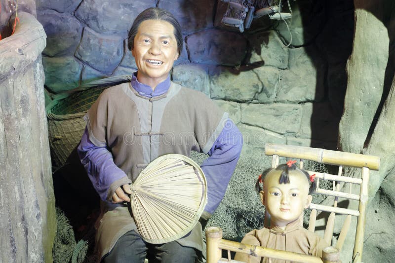 Chinese ancient south fujian family wax figure, adobe rgb stock photos Chinese ancient south fujian family wax figure, adobe rgb stock photos