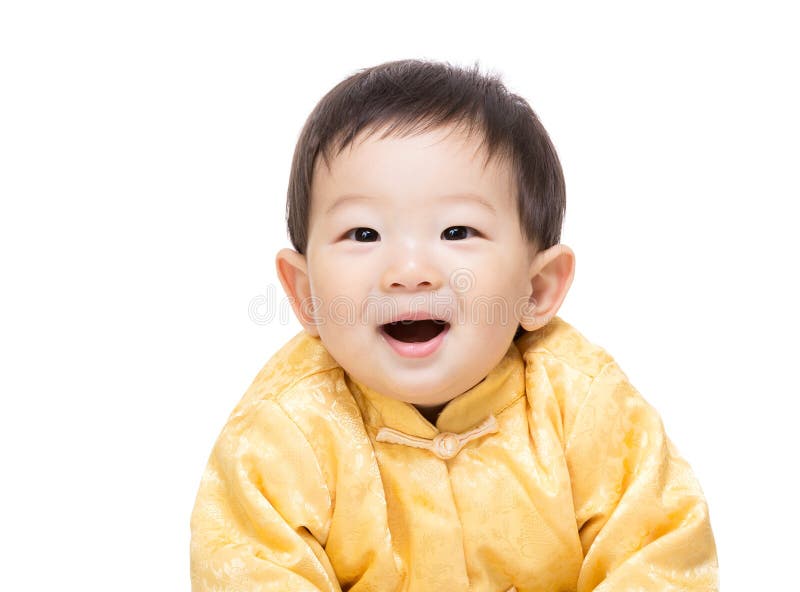 Chinese Baby Met Traditioneel Kostuum Stock Foto Afbeelding Bestaande Uit Laughing Uitdrukking 39120488
