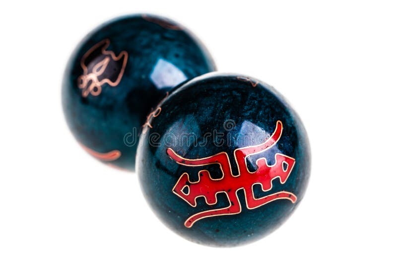Chinese Baoding Balls or Medicine Balls for Relaxation Stock Photo