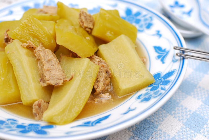 Chinese bitter gourd and meat cuisine